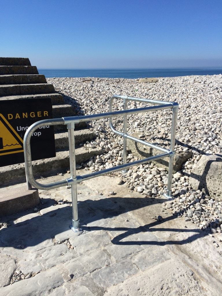 Pedestrian Handrail with interclamp at Lyme